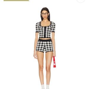 Black and White Houndstooth Women's Set